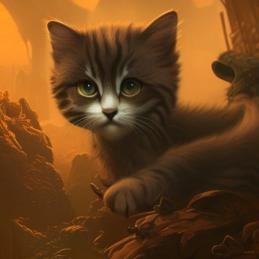 Fantastical Kittens in Detailed Matte Painting