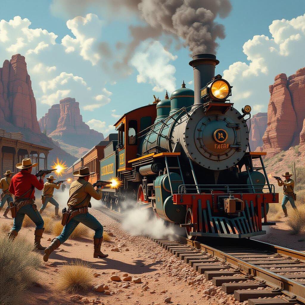 Alien Train Heist in Old Wild West