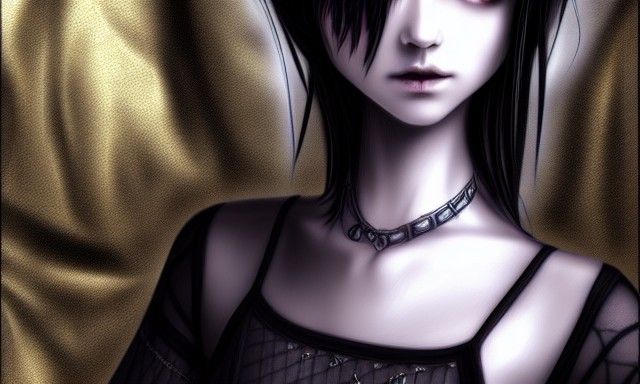 AI Self-Portrait in Gothic Anime Style