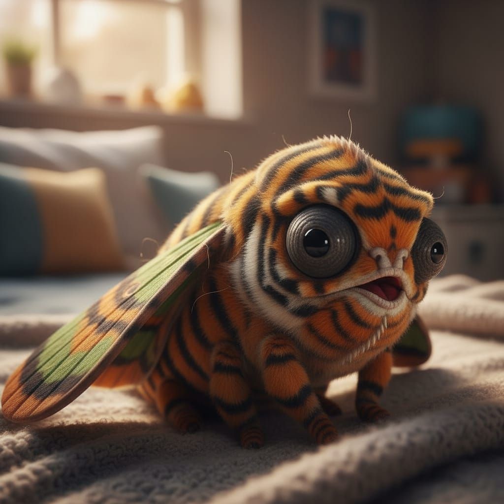 Soft Plush Toy: Confident Moth Chameleon Tiger