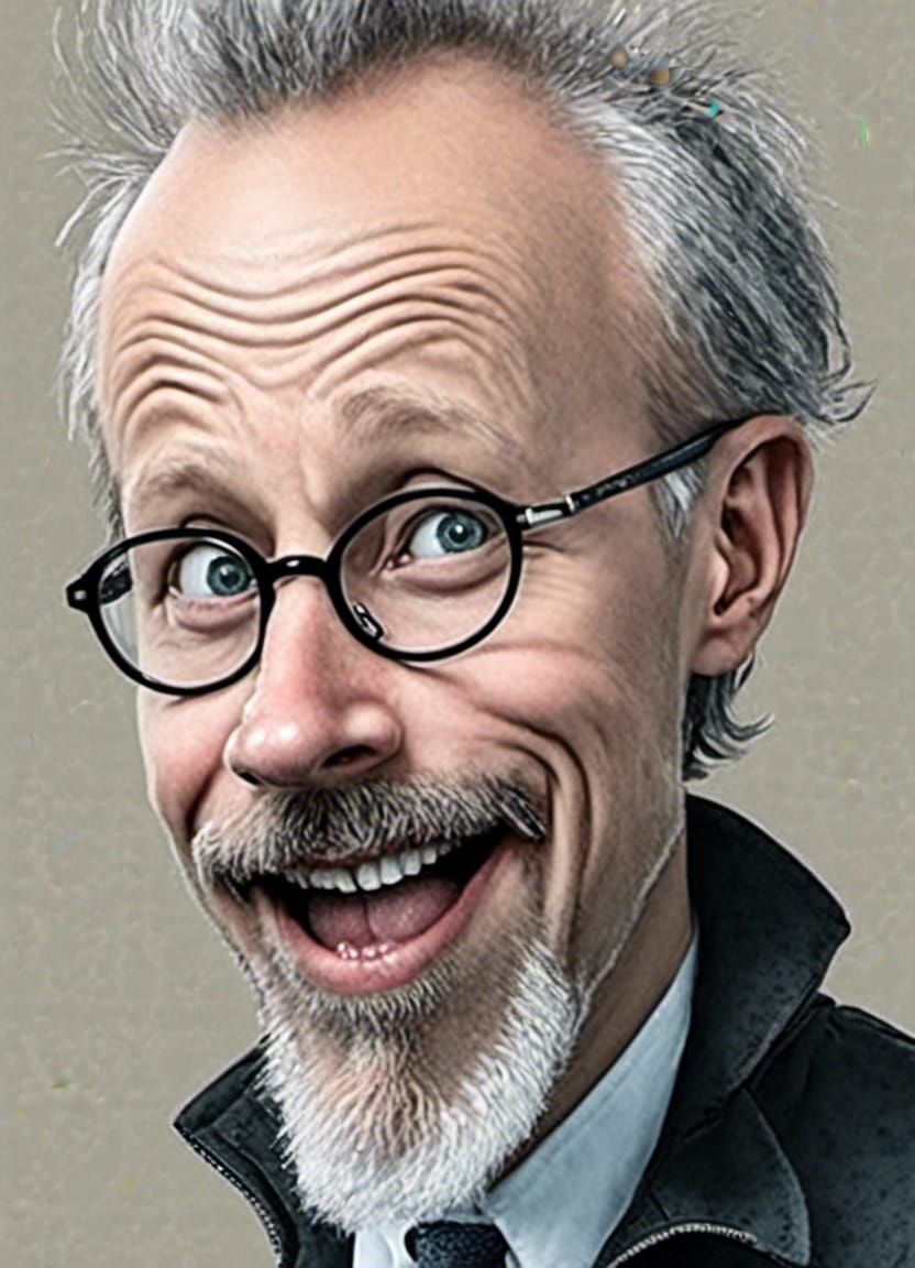 Chibi Style Caricature Portrait with Exaggerated Features