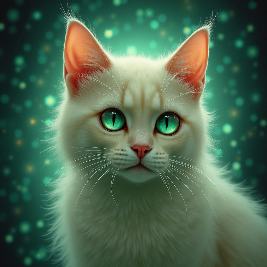 Regal Feline in Dreamy, Mystical Realism