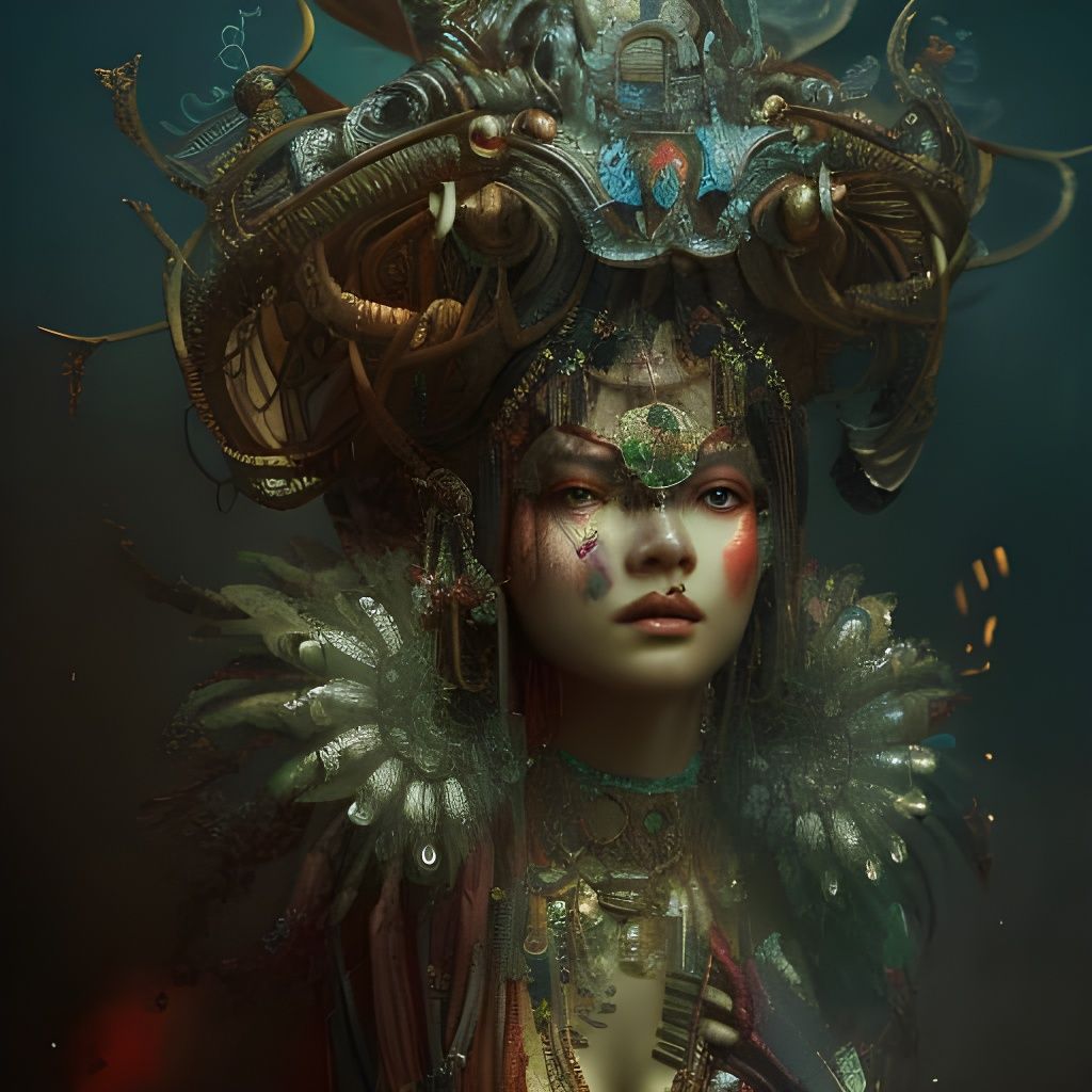 Elaborate Hindu Goddess Digital Painting