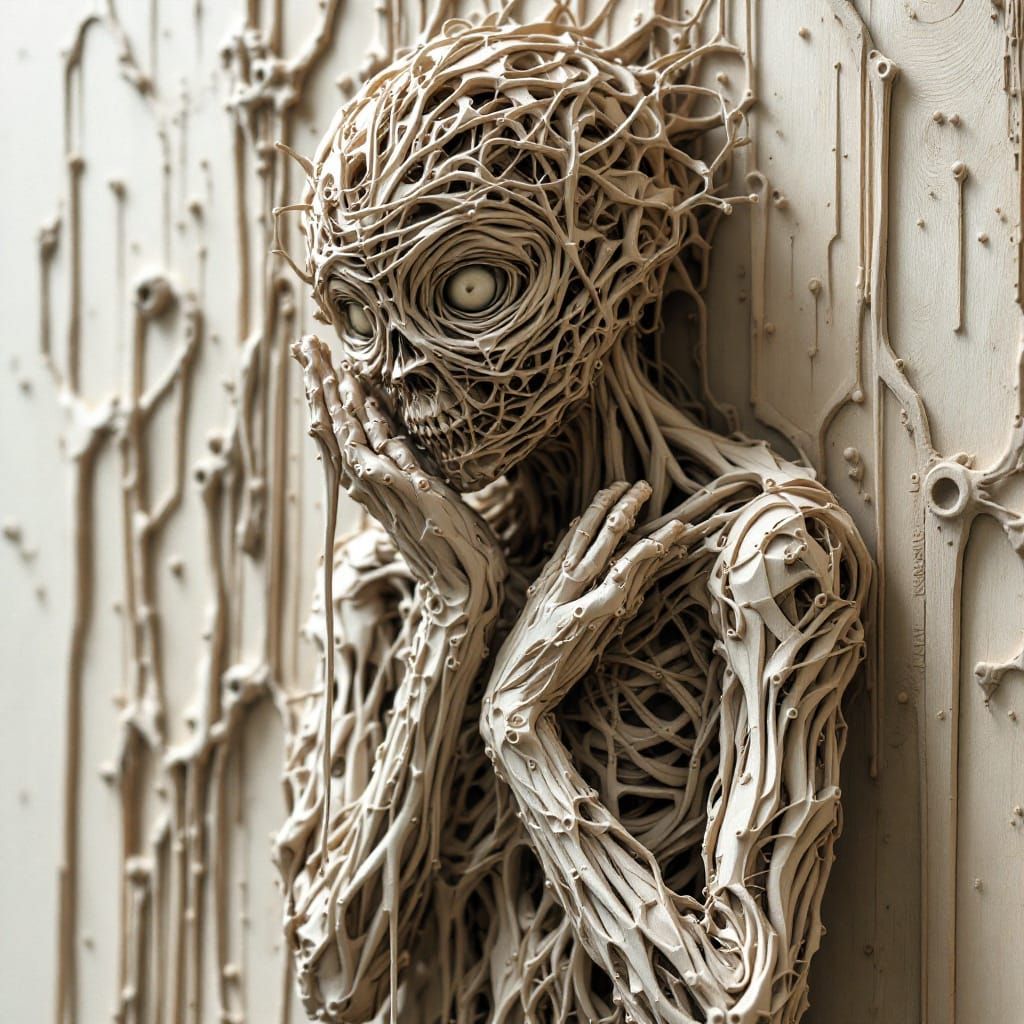 Folded Wood Embraces a Full-Body Living Entropic Algorithm