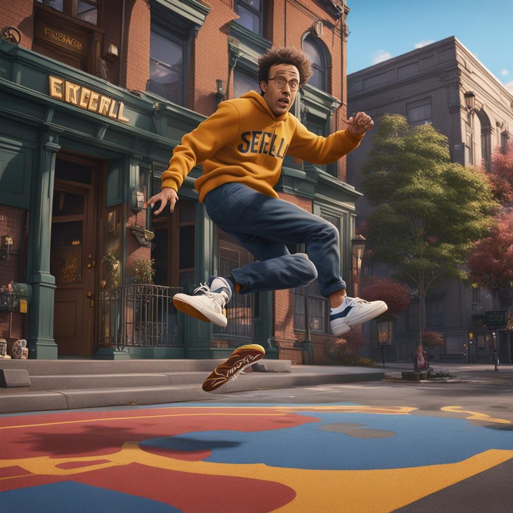 Seinfield Kickflip: Detailed Matte Painting