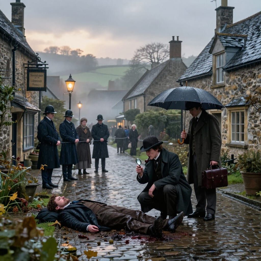 Sherlock Holmes Investigates A Murder In A Rainy English Vil...