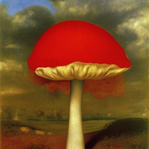 Surreal Fly Agaric Dreamscape in Fauvist Style