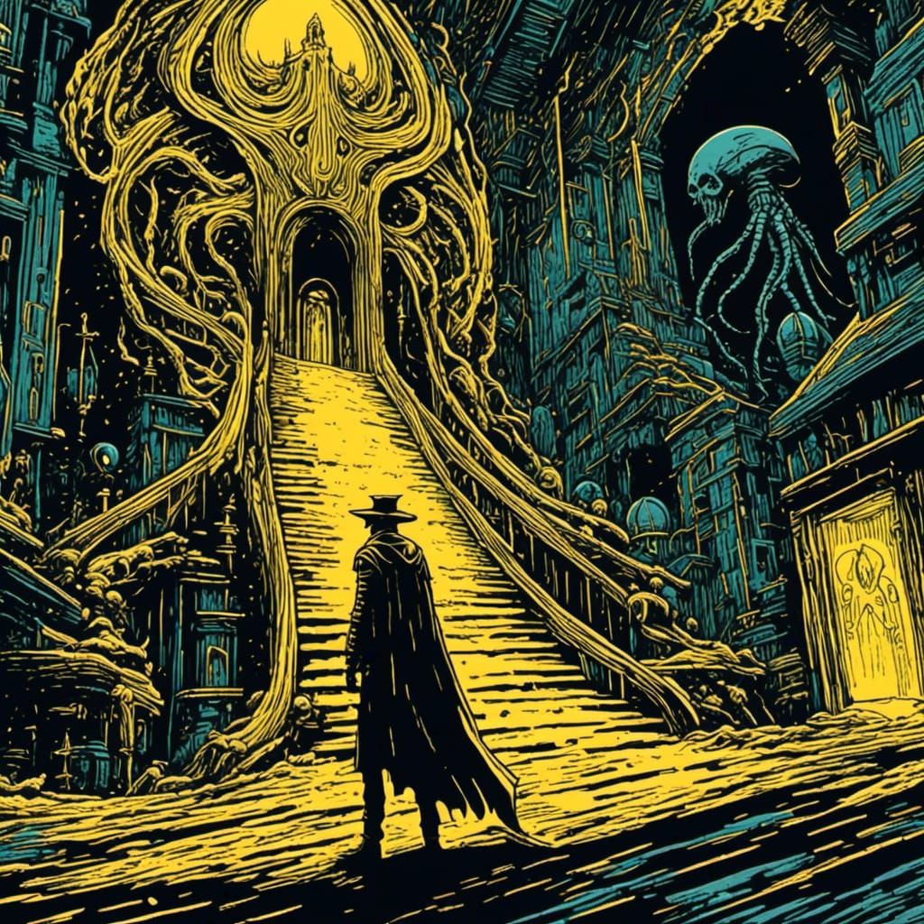 Eldritch Horrors: The King in Yellow Linocut