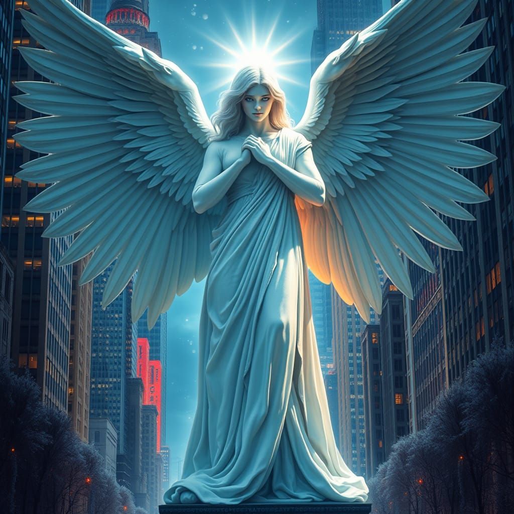Majestic Angel in Christmas New York City