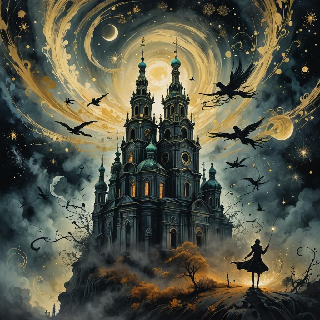 Botanical Surrealism: Margarita's Flight Over St. Petersburg