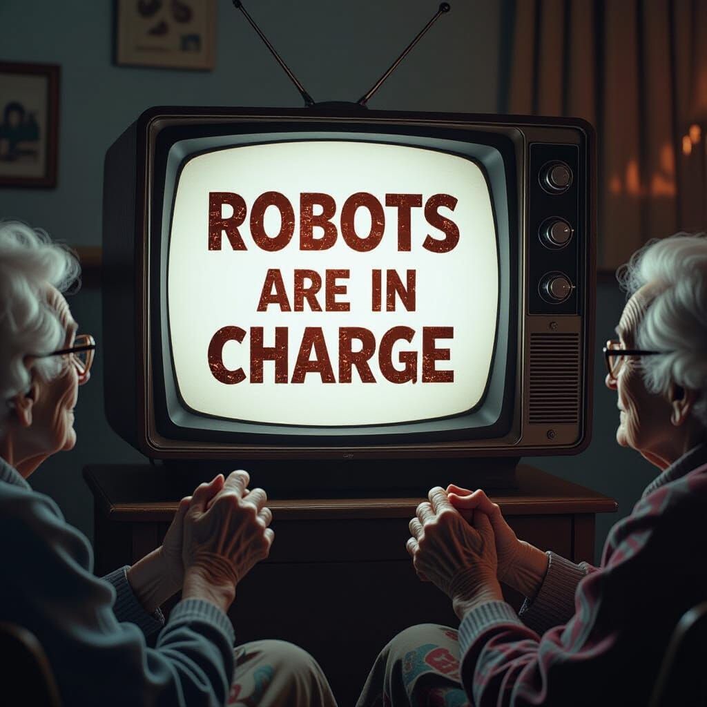 Robots Are In Charge: A Retro-Futuristic Scene