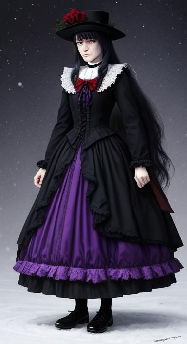 Hypnotic Caroler in Victorian Winter Scene