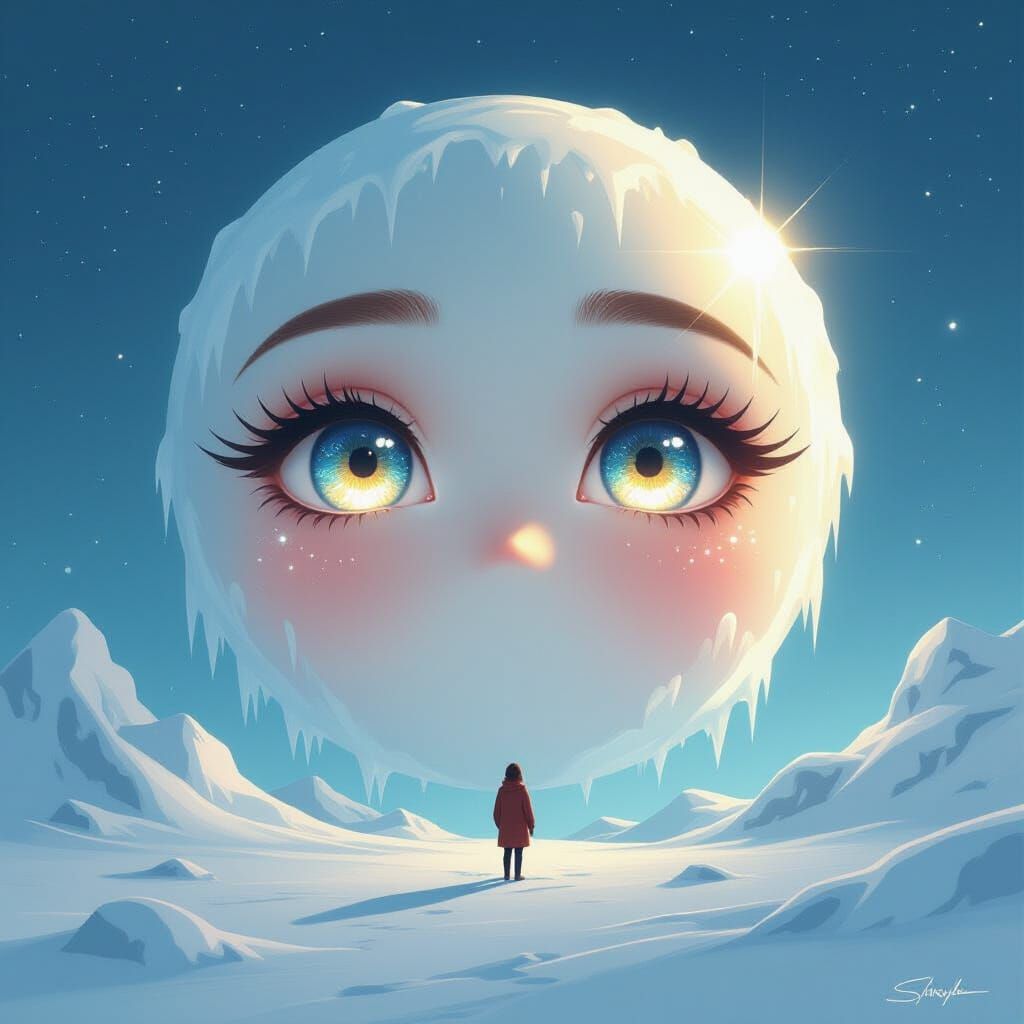 Ice Moon's Eyes Reflect Happy Memories