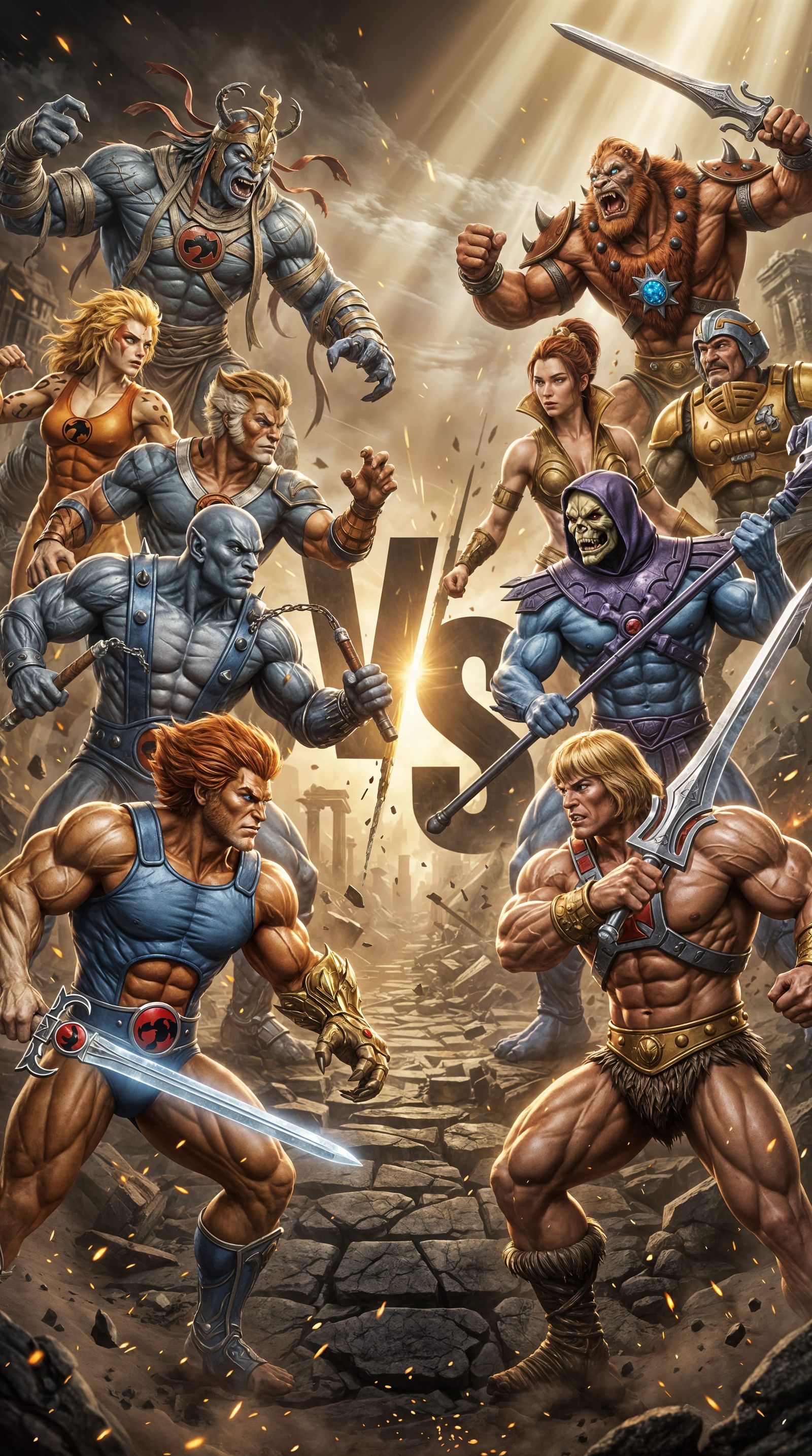 Thundercats vs He-Man Epic CGI Battle Poster