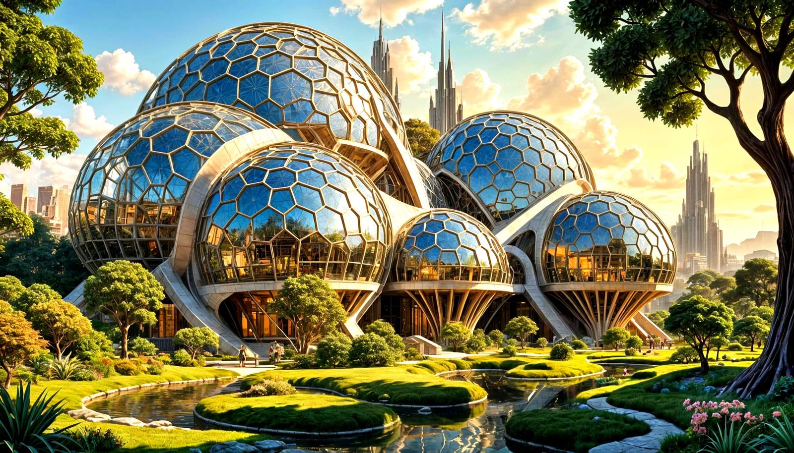 Golden Honeycomb Metropolis Radiates Warm Light in Fusion of...