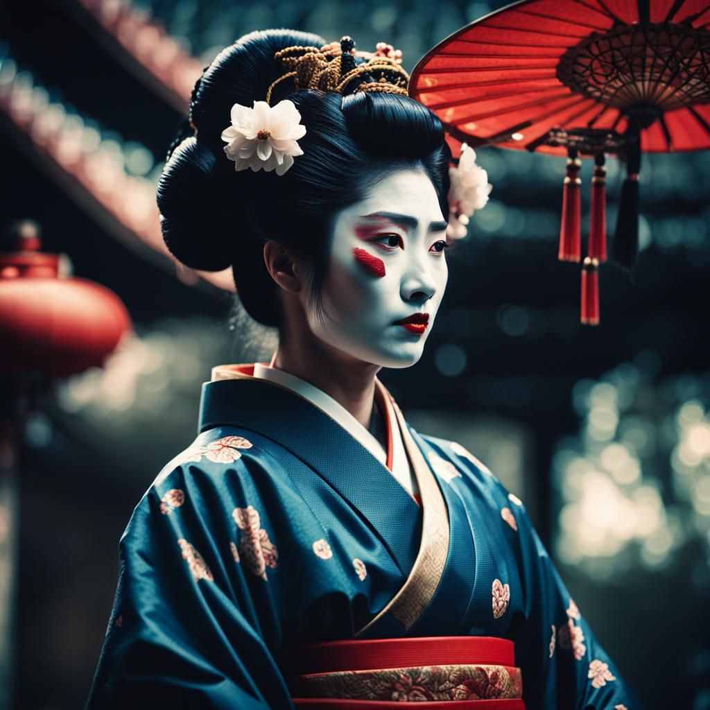 Magnificent Geisha in Cinematic Film Style