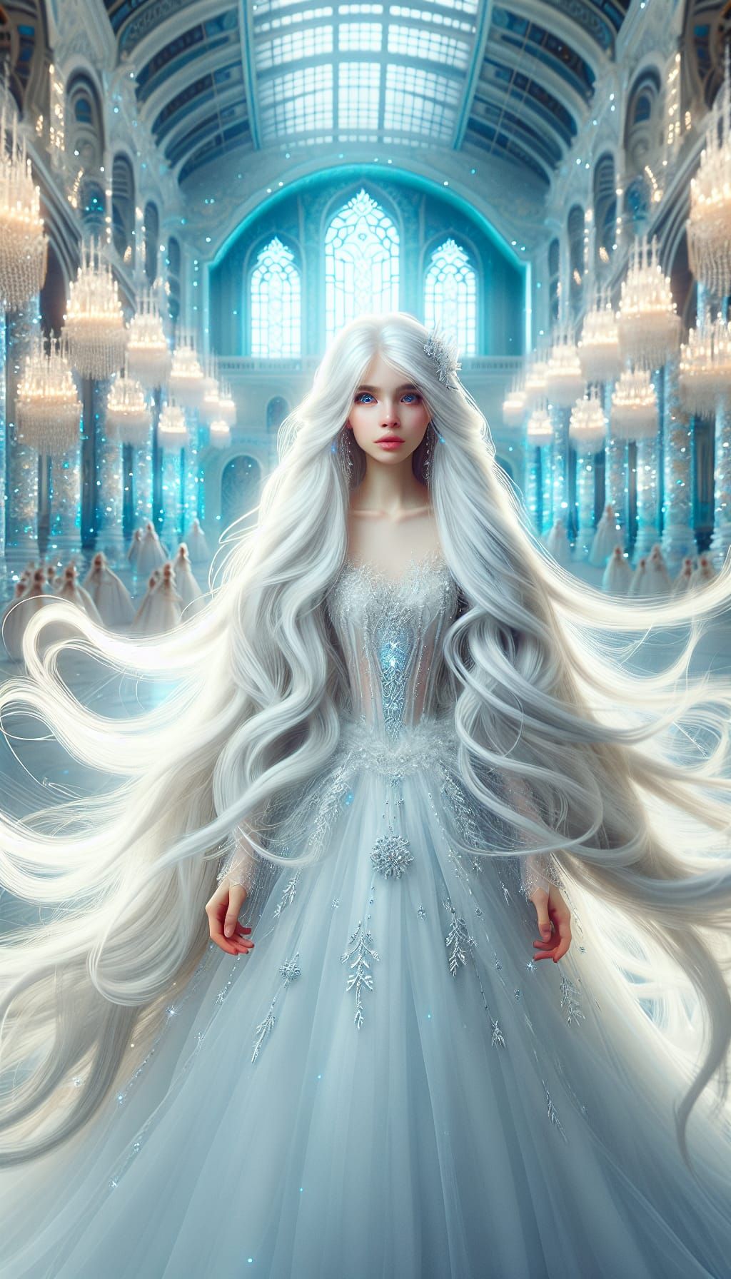 Ethereal Ice Princess in Crystalline Palace
