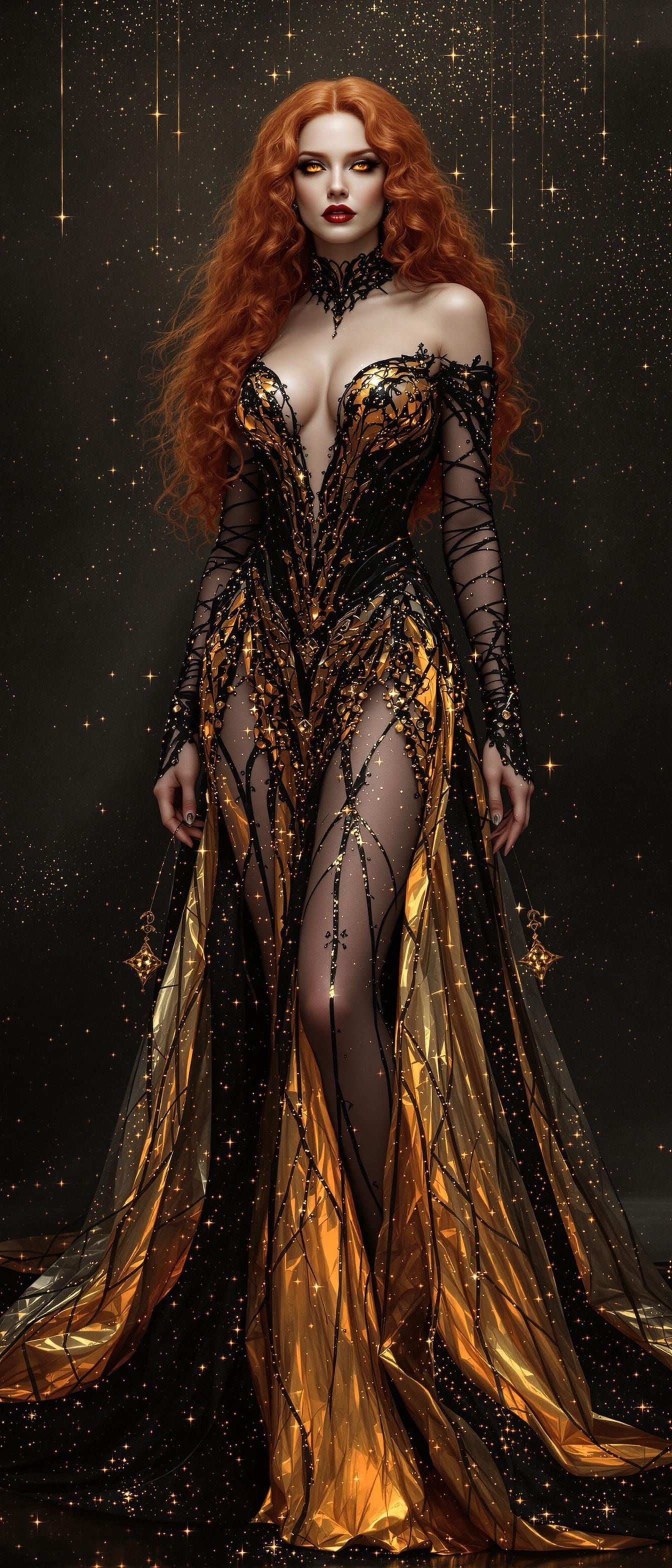 Futuristic Vampire Queen Reigns in Iridescent Glory