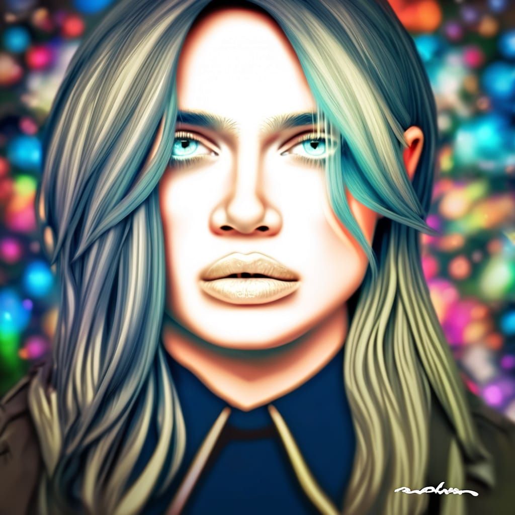 Frightened Figure in a Vibrant, Dimly Lit Scene