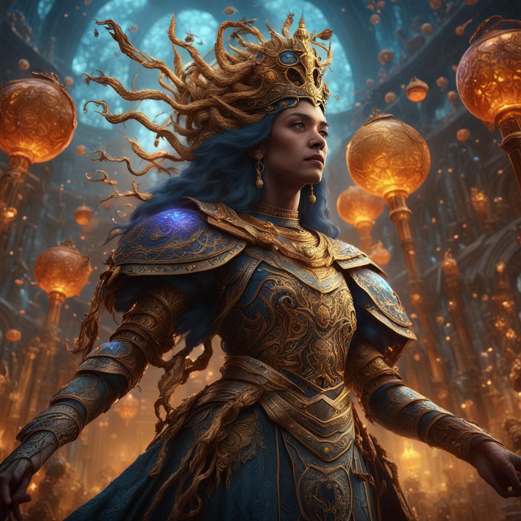 Digital Queen with Tentacles: Fantasy Concept Art