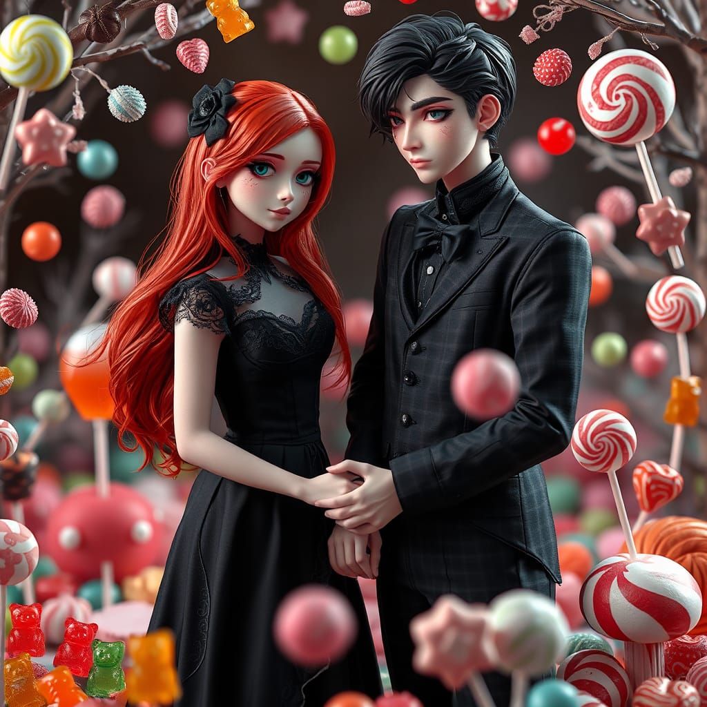 Gothic Romance in Whimsical Candyland: CGI Diorama