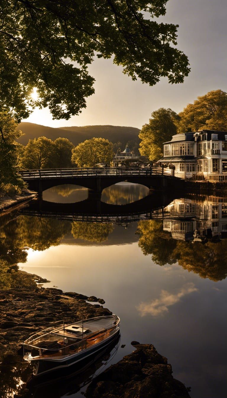 Riverside Cafe with Ray Tracing Reflections