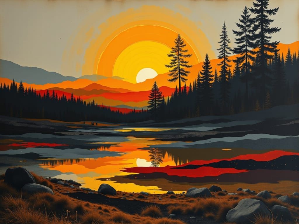 Ancient Elemental Portraits in a Fragmented Style