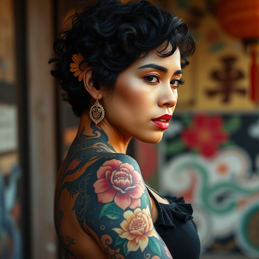 Ethereal Futurist Goddess in Vibrant Bloom