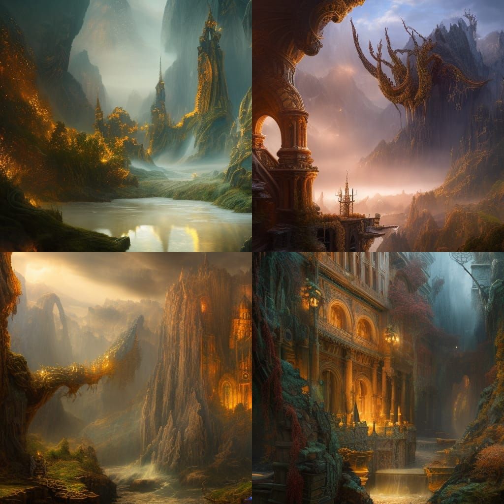 Aslan and Jadis in Hyperdetailed Oil Painting