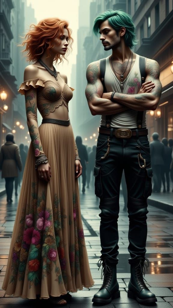 Goth Emo Couple on Romantic NYC Book Cover