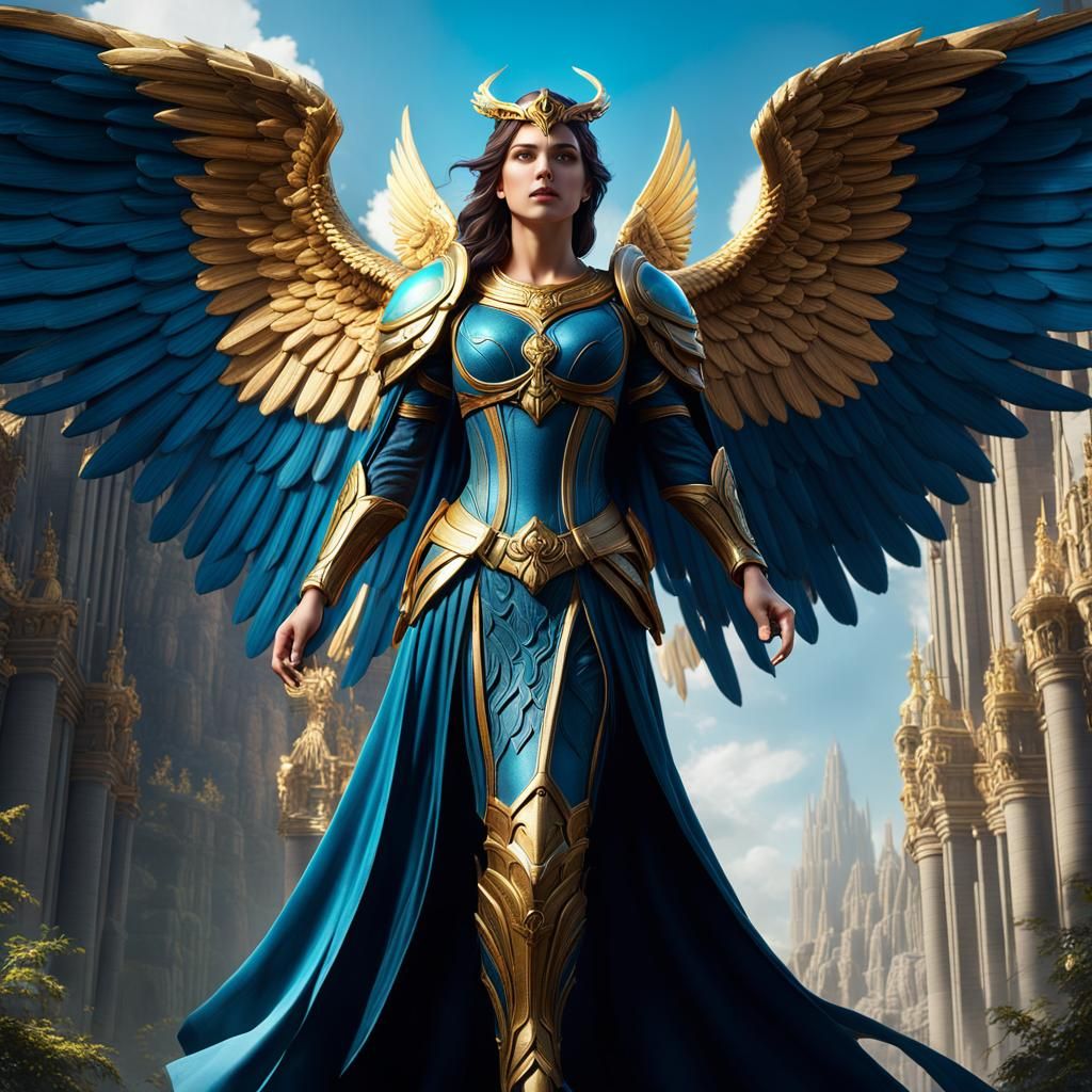 Archangel Sidriel: Matte Painting in Cosmic Astral Style