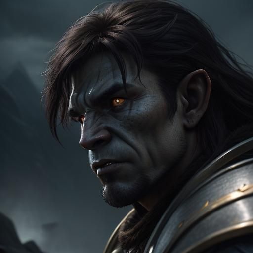 Orc Halfling in Dramatic Battlefield Action