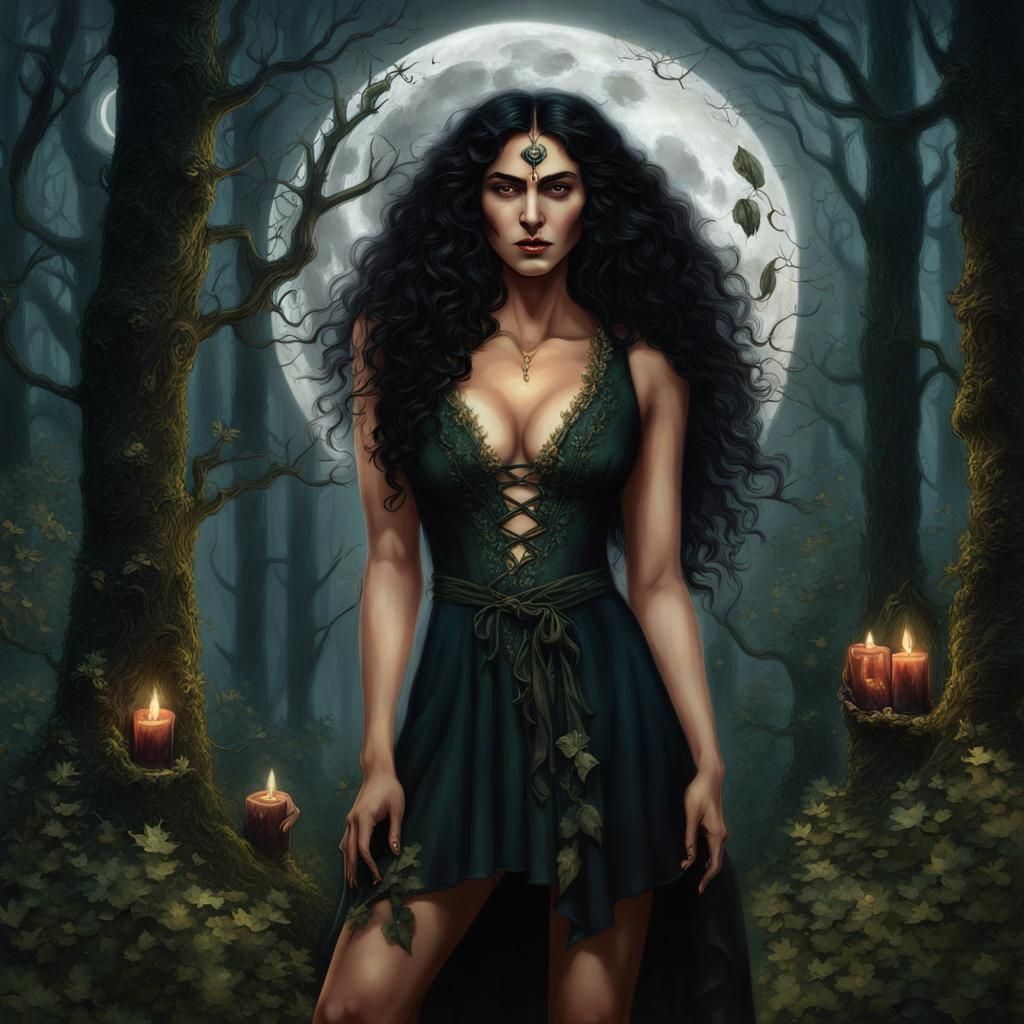 Beltane Witch Celebration in Forest Concept Art