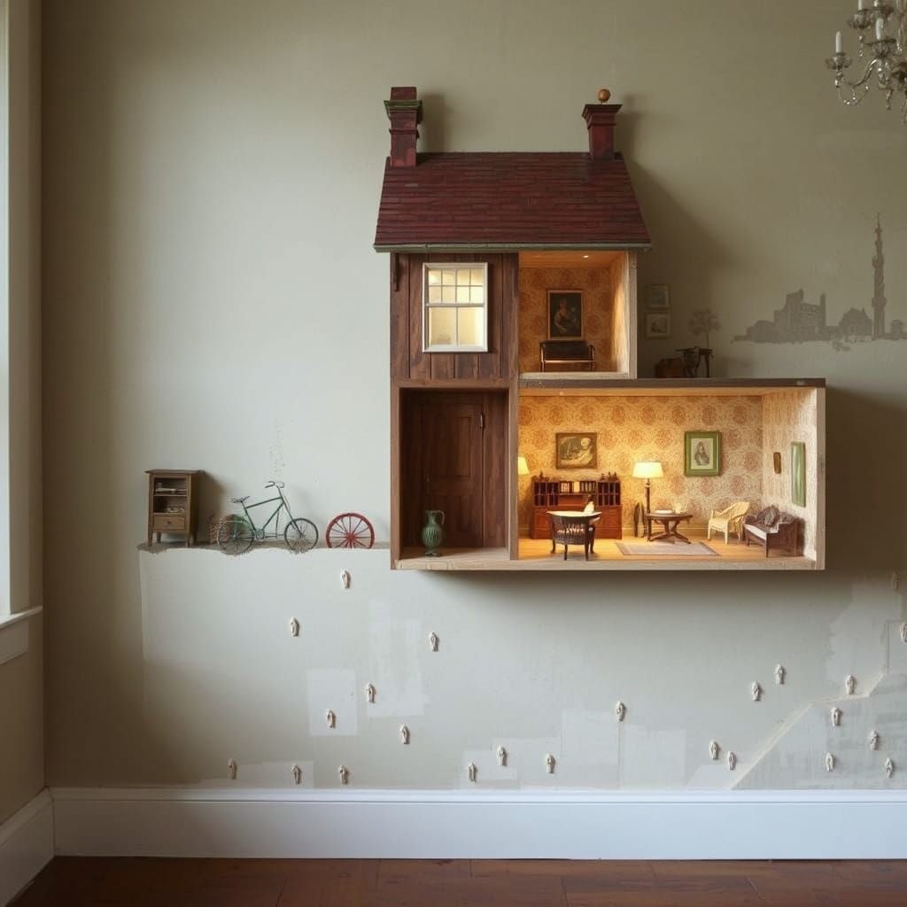 House with Shrinking Rooms in Surreal Architecture Style