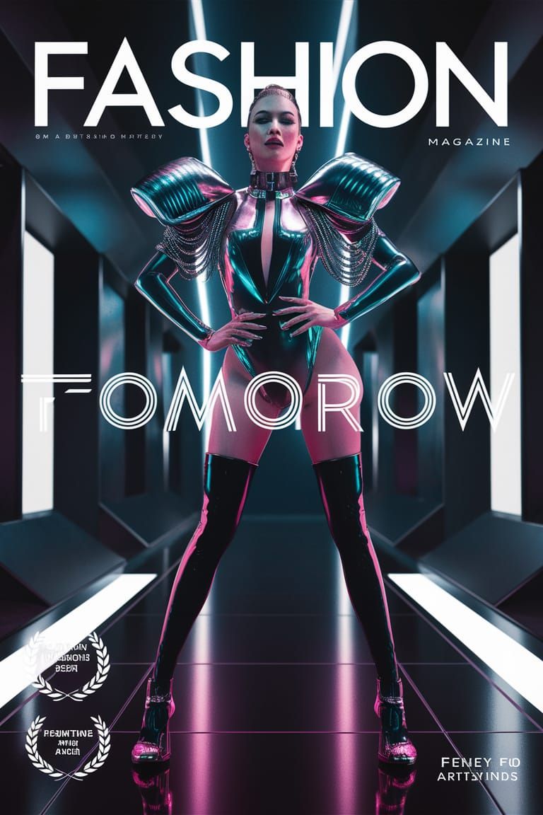 futuristic fashion magazine cover