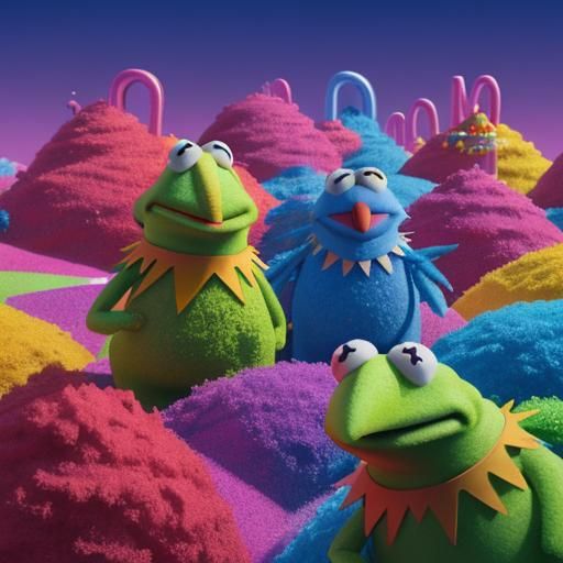 The Muppets Visit Candyland: Pixar-Style 3D Art