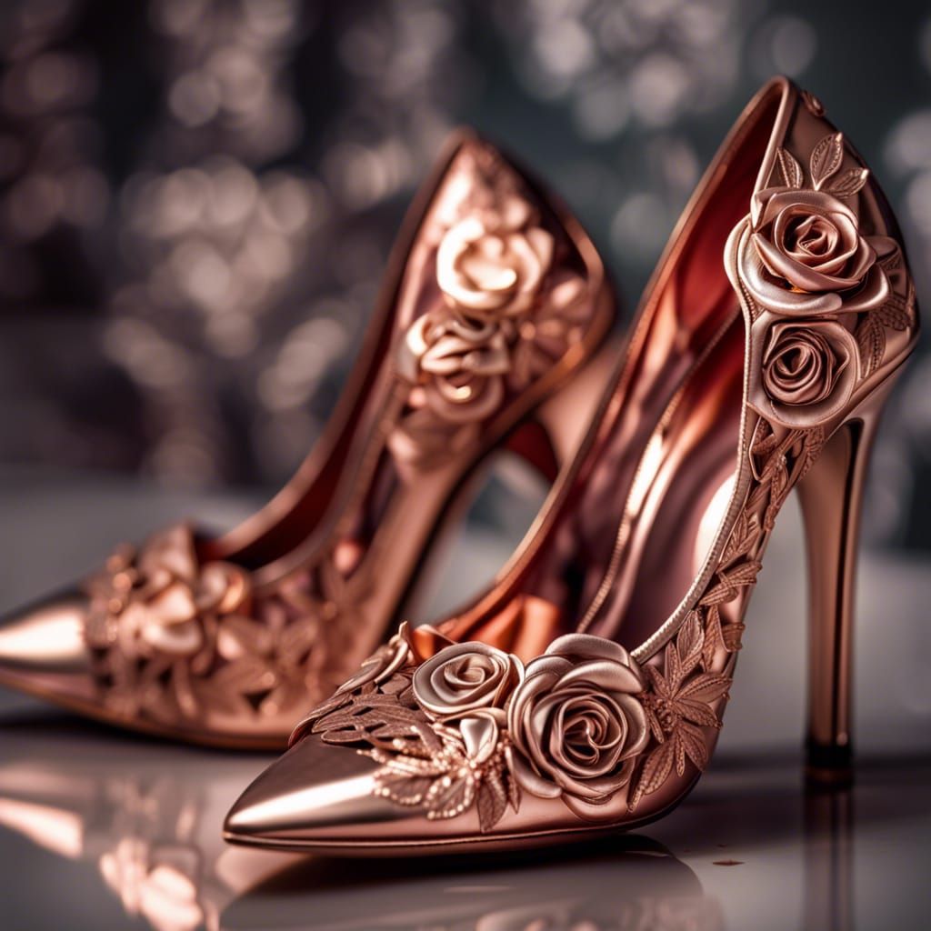 Beautiful rose gold high heels