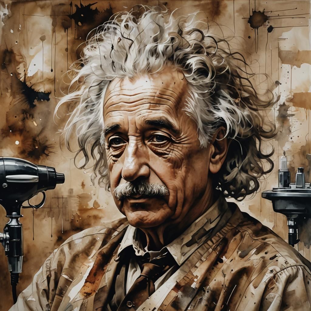 Einstein Gets a Perm: Sepia Surrealism