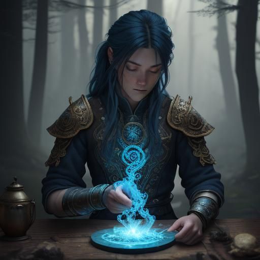 Whimsical Kettle in a Mystical Forest Scene, Fantasy Concept...