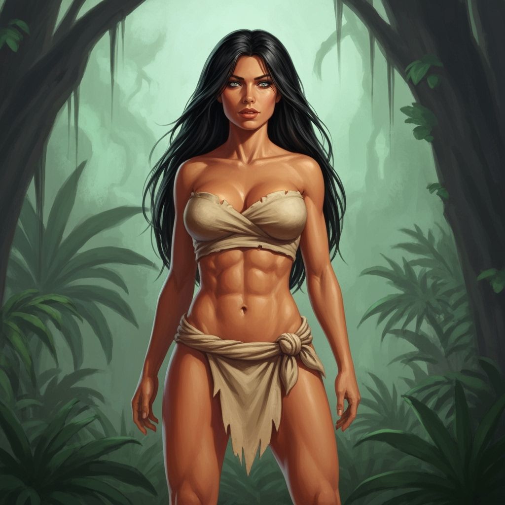 Athletic Woman in Loincloth, Fantasy Art