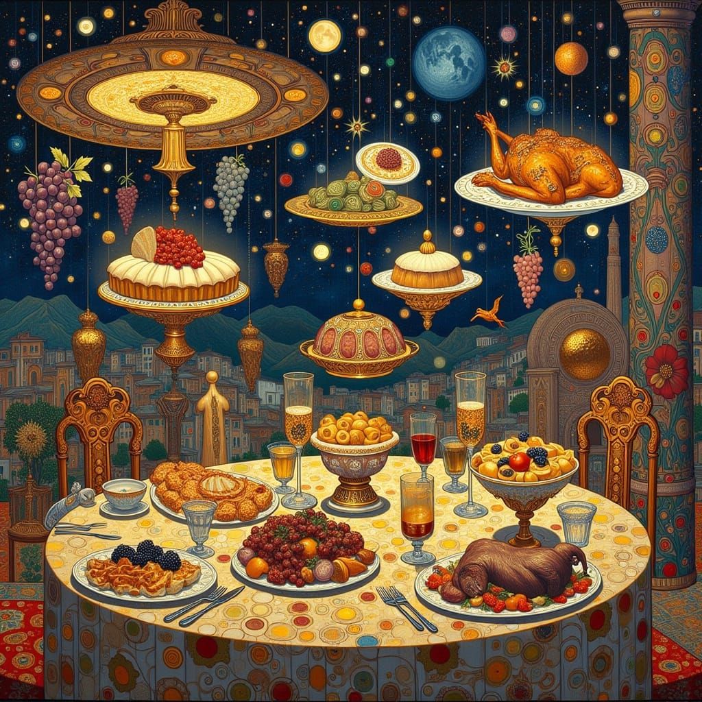 Ethereal Eats: A Mesmerizing Cosmic Feast of Light and Luxur...