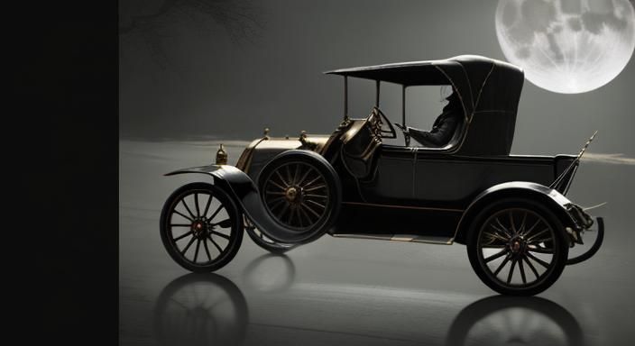 1910s Car in Heavy Metal Horror Style