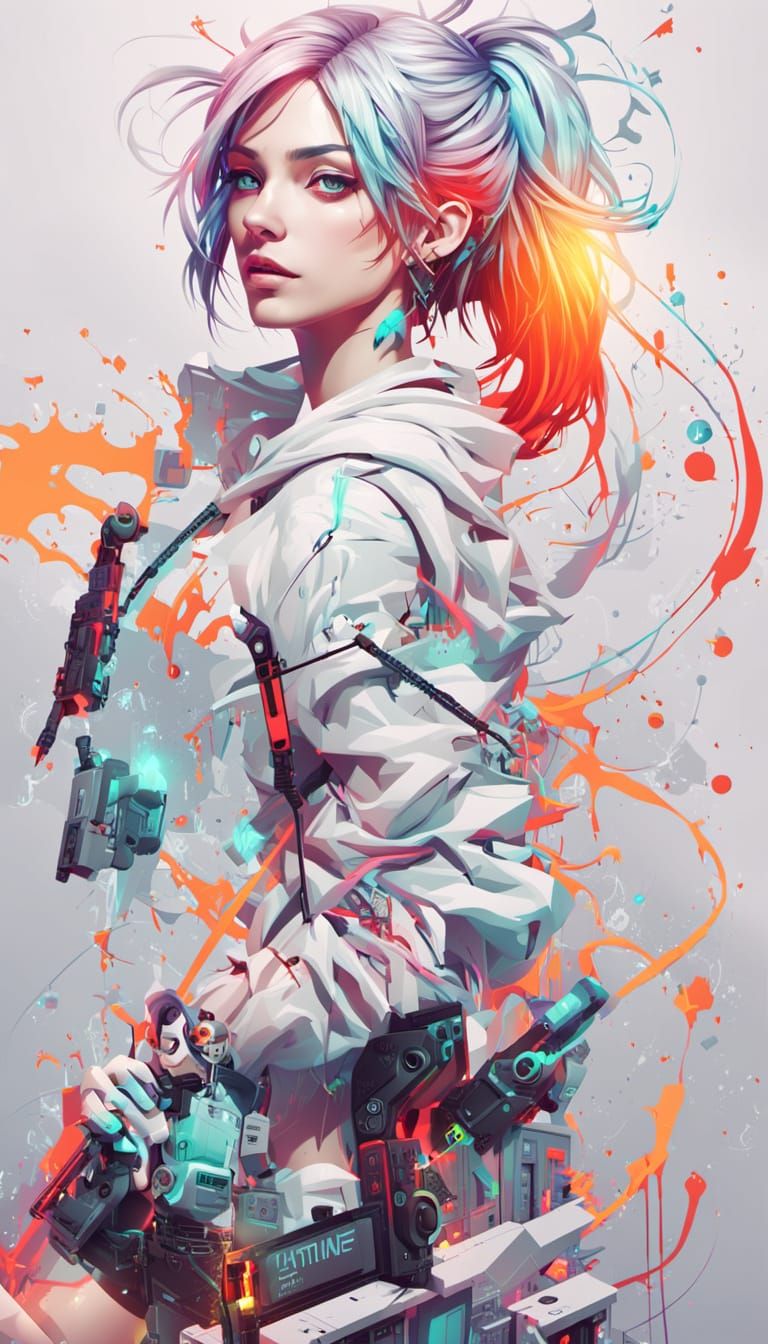 Nintendo Switch Girl in Graffiti Art Style