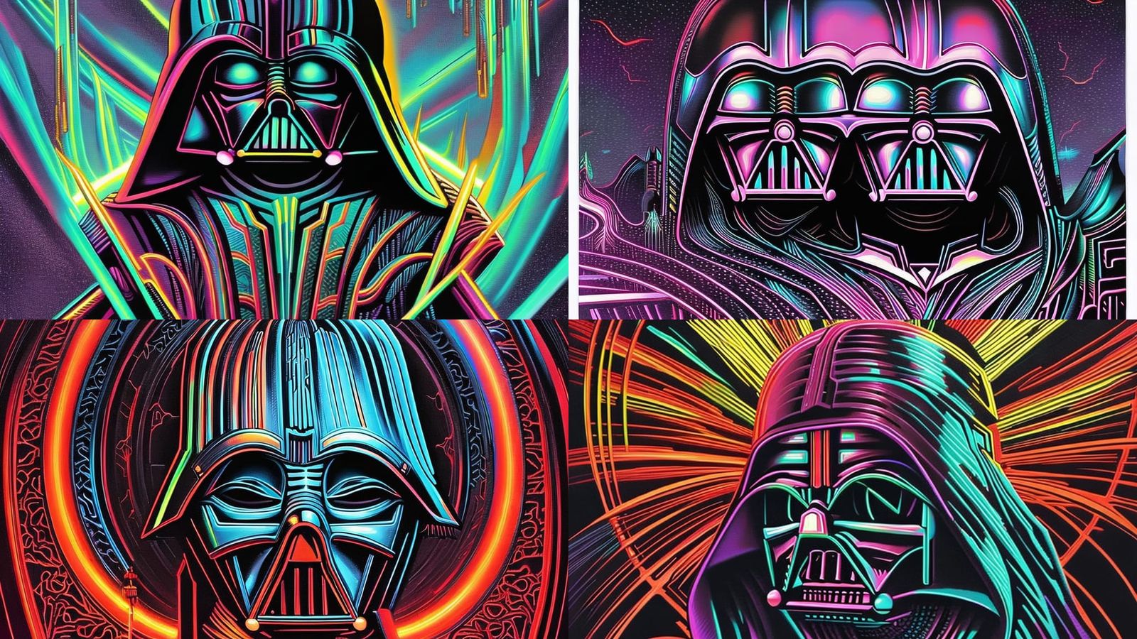 Hypnotic Darth Vader in Psychedelic Pop Surrealism