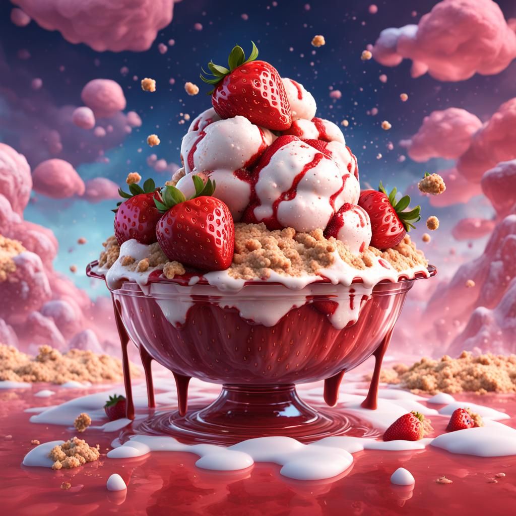 Strawberry crumble pie ice cream (PH)