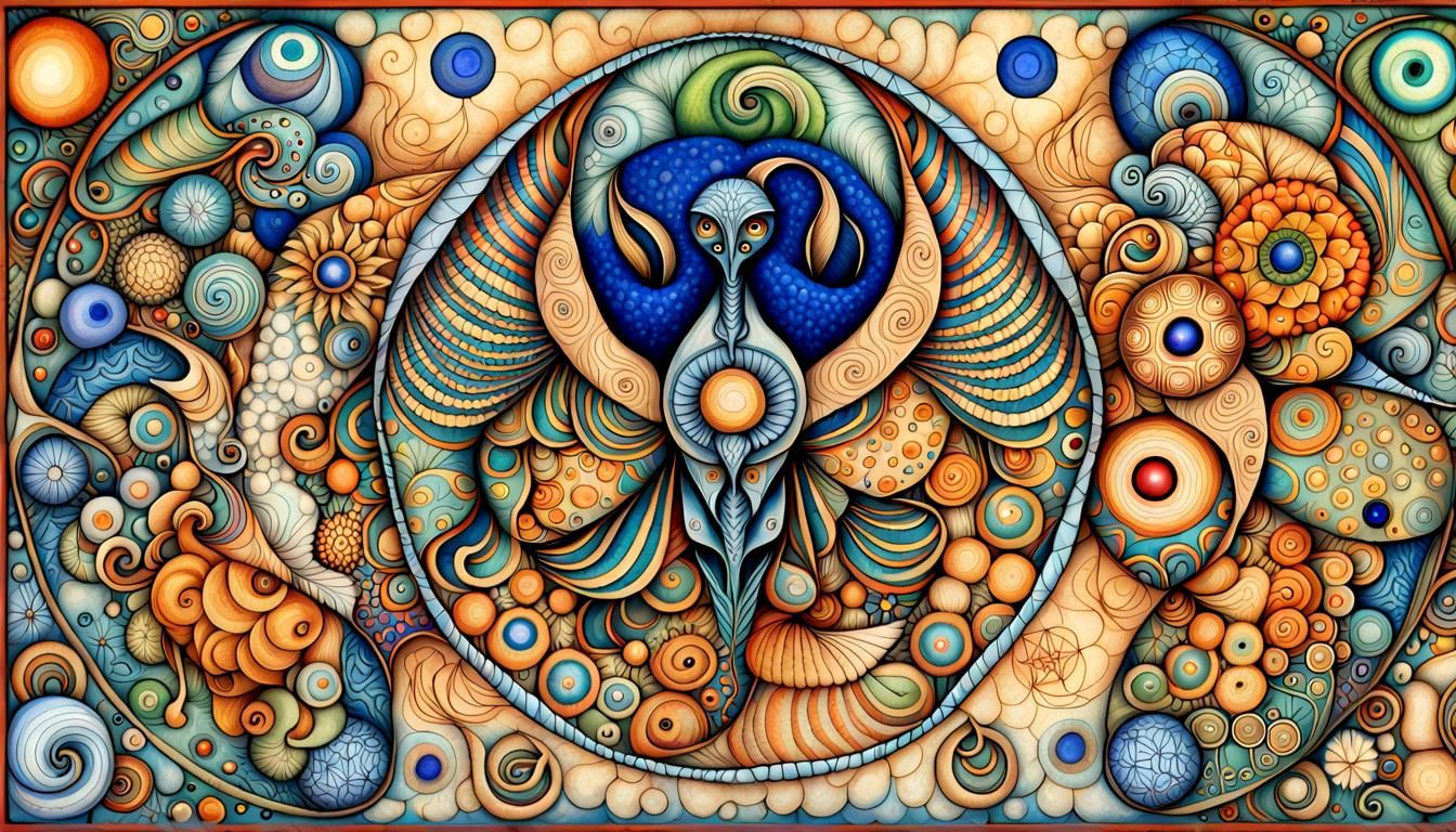 Mystical Geometry with Flora and Fauna Elements