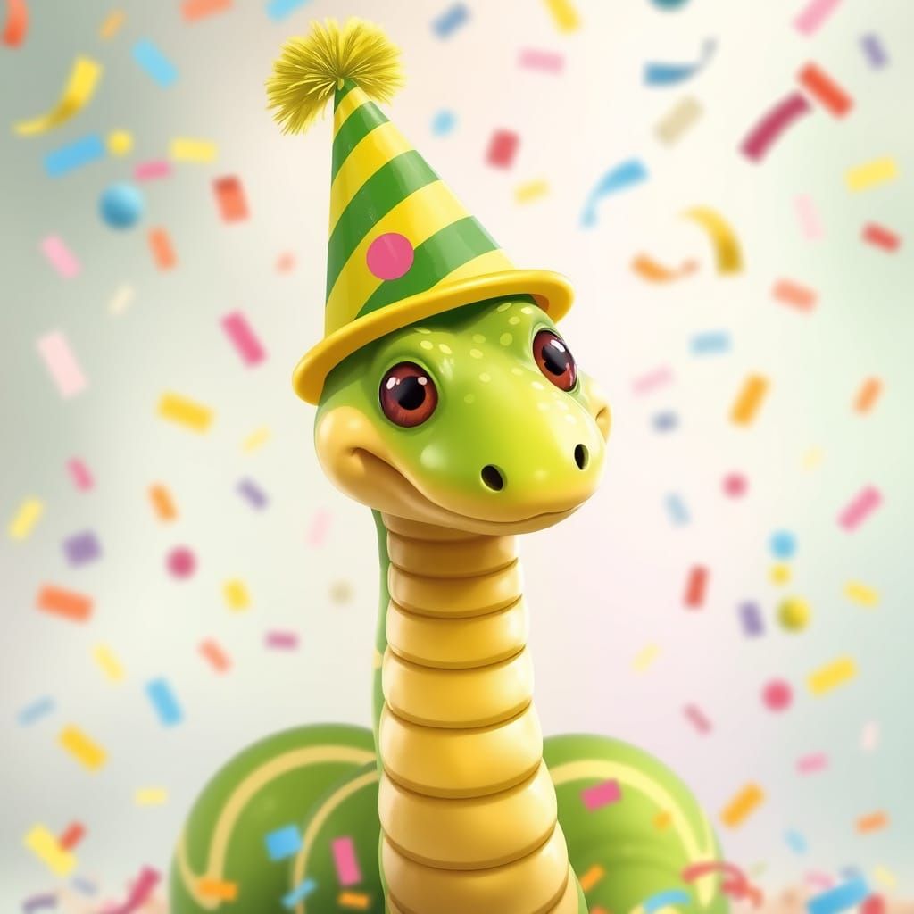 Party Snake in a Dreamlike Setting