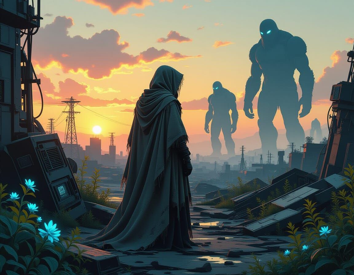 Nomad Priestess in a Sci-Fi Landscape