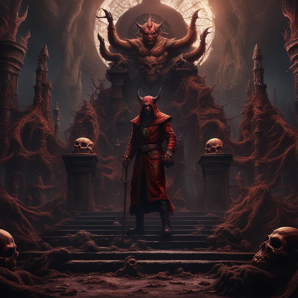 Dark Fantasy Cultist in Intricate Matte Painting Style