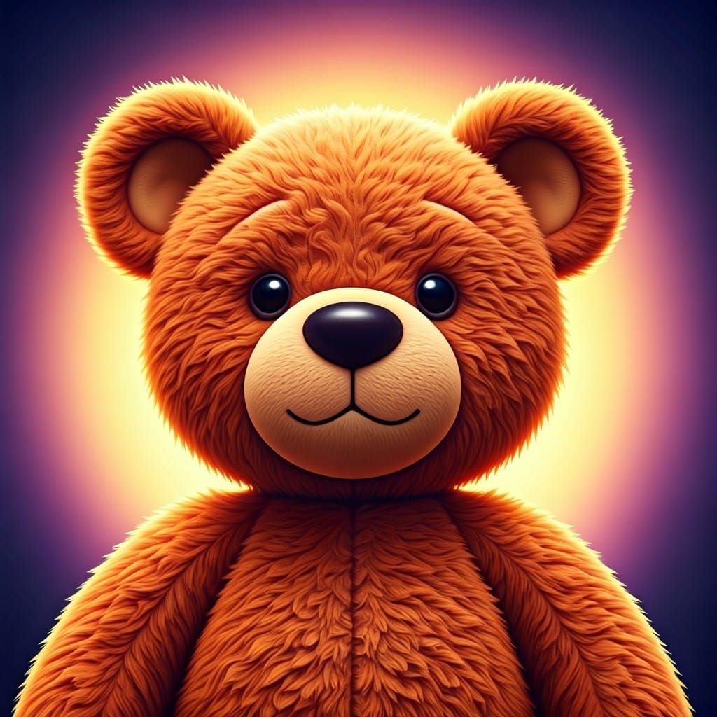 Vibrant 3D Teddy Bear Inspired by Pixar and Disney